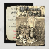 Squelette personnalisé Invitation de la fête d'Hal (Devant / Derrière)