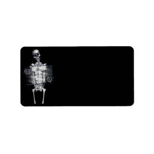 Squelette poitrine Xray Étiquettes de adresse noir