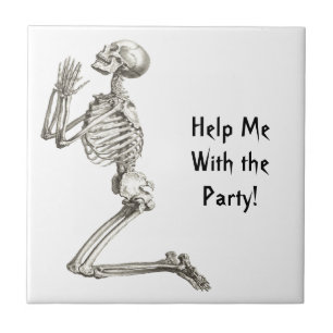 Squelette priant Carreau d'Halloween