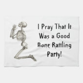 Squelette priant Serviette de cuisine Halloween (Horizontal)