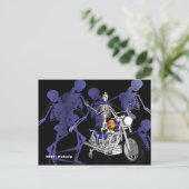 Squelette Sur Chopper - Carte Postale (Debout devant)