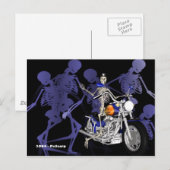 Squelette Sur Chopper - Carte Postale (Devant / Derrière)