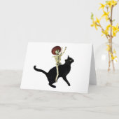 Squelette sur la carte de chat (Fleur jaune)