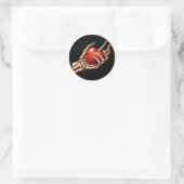 Squelette tenant main rouge Sticker coeur (Sac)