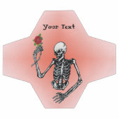 Squelette tenant Rose rouge sur la pierre dans la  (Plat)