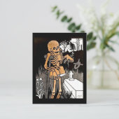 Squelette Tending la carte postale Grave (Debout devant)