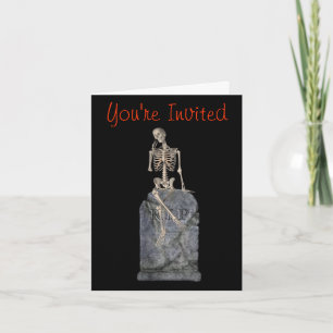 Squelette Tombstone Halloween Party Invitation