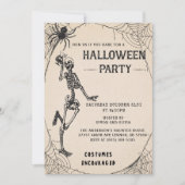Squelette vintage Adulte Halloween Fête Invitation (Devant)