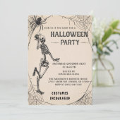 Squelette vintage Adulte Halloween Fête Invitation (Debout devant)