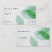 Squelettes de feuilles sur carte de visite blanc (Devant / Derrière)