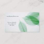 Squelettes de feuilles sur carte de visite blanc (Dos)