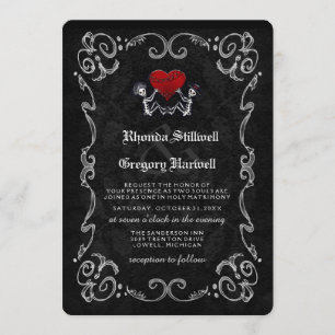 Squelettes de Halloween de mariage et invitation
