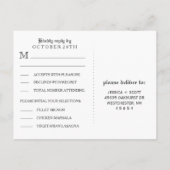 Squelettes d'Halloween noir blanc Mariage MENU RSV (Dos)