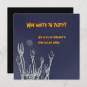 Squelettes - invitation de partie de Halloween (Devant / Derrière)