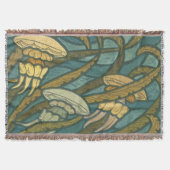 Squid Aqua en Yellow Pattern Deken (Voorkant)