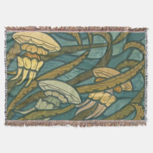 Squid Aqua en Yellow Pattern Deken (Voorkant)