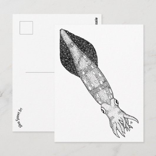 Squid Briefkaart (Voorkant / Achterkant)