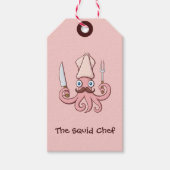 Squid Chef Cartoon Cadeaulabel (Voorkant)
