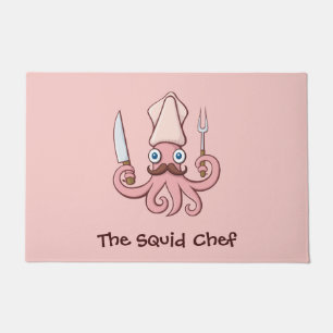 Squid Chef Cartoon Deurmat