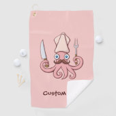 Squid Chef Cartoon Golfhanddoek (Insitu)