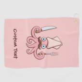 Squid Chef Cartoon Golfhanddoek (Horizontaal)