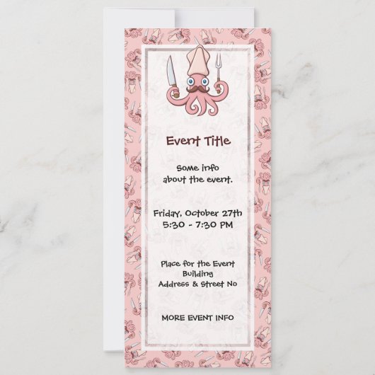 Squid Chef Cartoon Kaart (Achterkant)