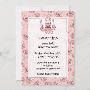 Squid Chef Cartoon Kaart