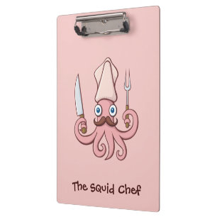 Squid Chef Cartoon Klembord