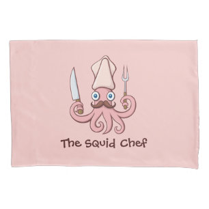 Squid Chef Cartoon Kussensloop