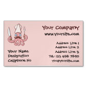 Squid Chef Cartoon Magnetisch Visitekaartje (Voorkant)