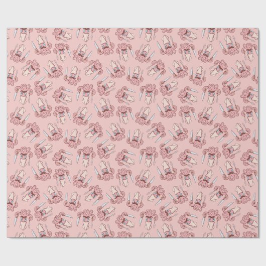 Squid Chef Cartoon Pattern Cadeaupapier (Vlak)