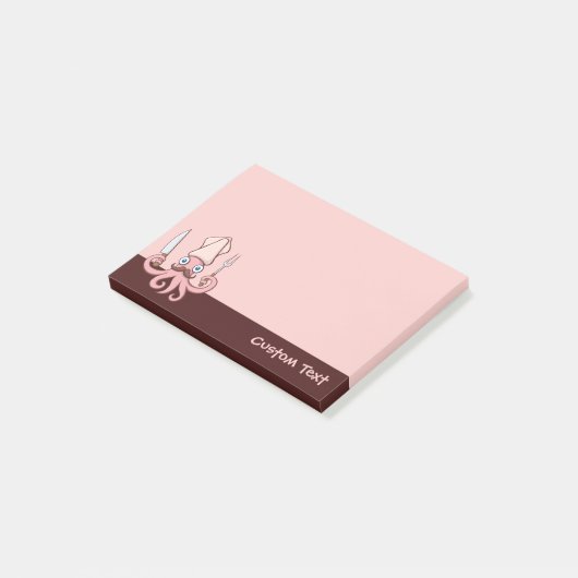 Squid Chef Cartoon Post-it® Notes (Schuin)