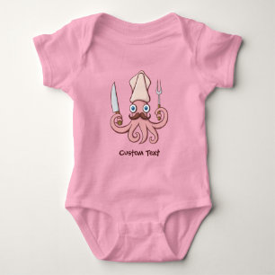 Squid Chef Cartoon Romper