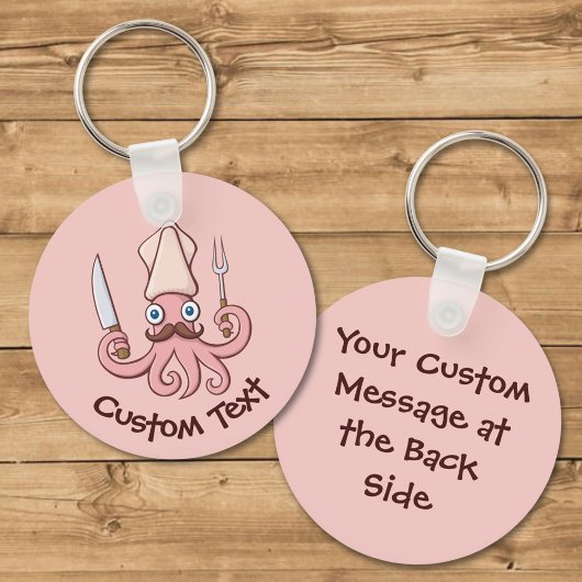 Squid Chef Cartoon Sleutelhanger