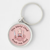 Squid Chef Cartoon Sleutelhanger (Voorkant)