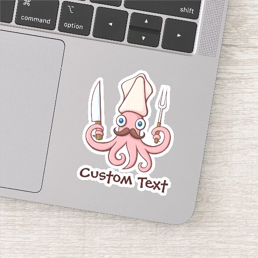 Squid Chef Cartoon Sticker (Detail)