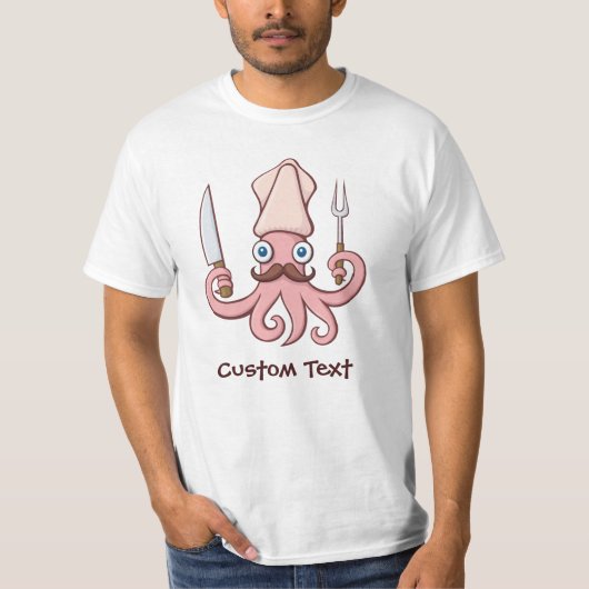 Squid Chef Cartoon T-shirt (Voorkant)