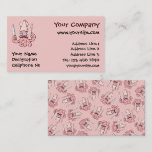 Squid Chef Cartoon Visitekaartje