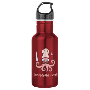 Squid Chef Cartoon Waterfles