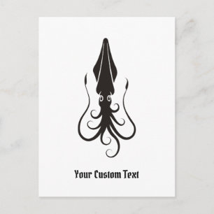 Squid Icon Black Briefkaart