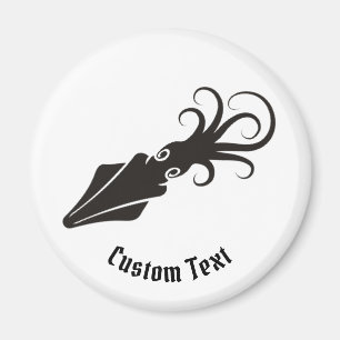 Squid Icon Black Magneet