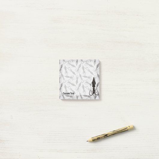 Squid Icon Black Post-it® Notes (Op bureau)