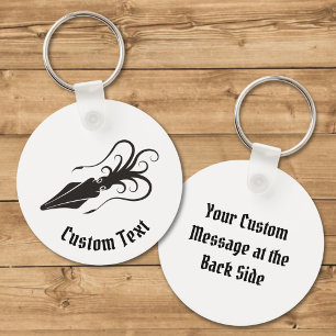 Squid Icon Black Sleutelhanger