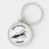 Squid Icon Black Sleutelhanger (Voorkant)