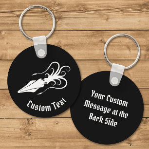 Squid Icon White Sleutelhanger