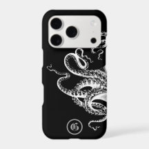 Squid on Black met Monogram
