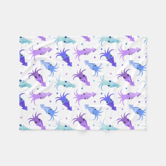 Squid Pattern Fleece Deken (Voorkant (Horizontaal))