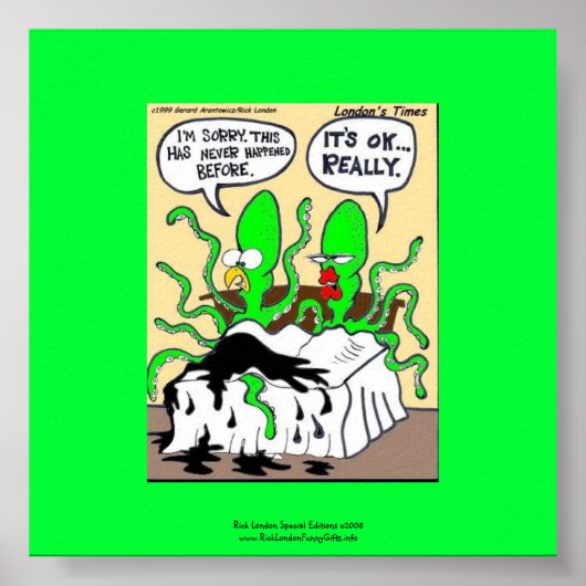 Squid Premanture Ejaculation Funny Poster (Voorkant)
