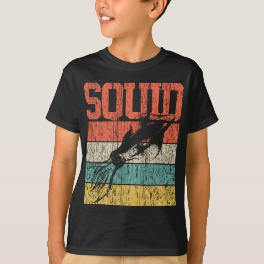 Squid Retro  marinier bioloog T-shirt (Voorkant)