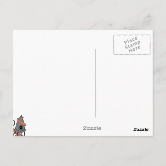 Squid X Alien Robot Briefkaart (Achterkant)